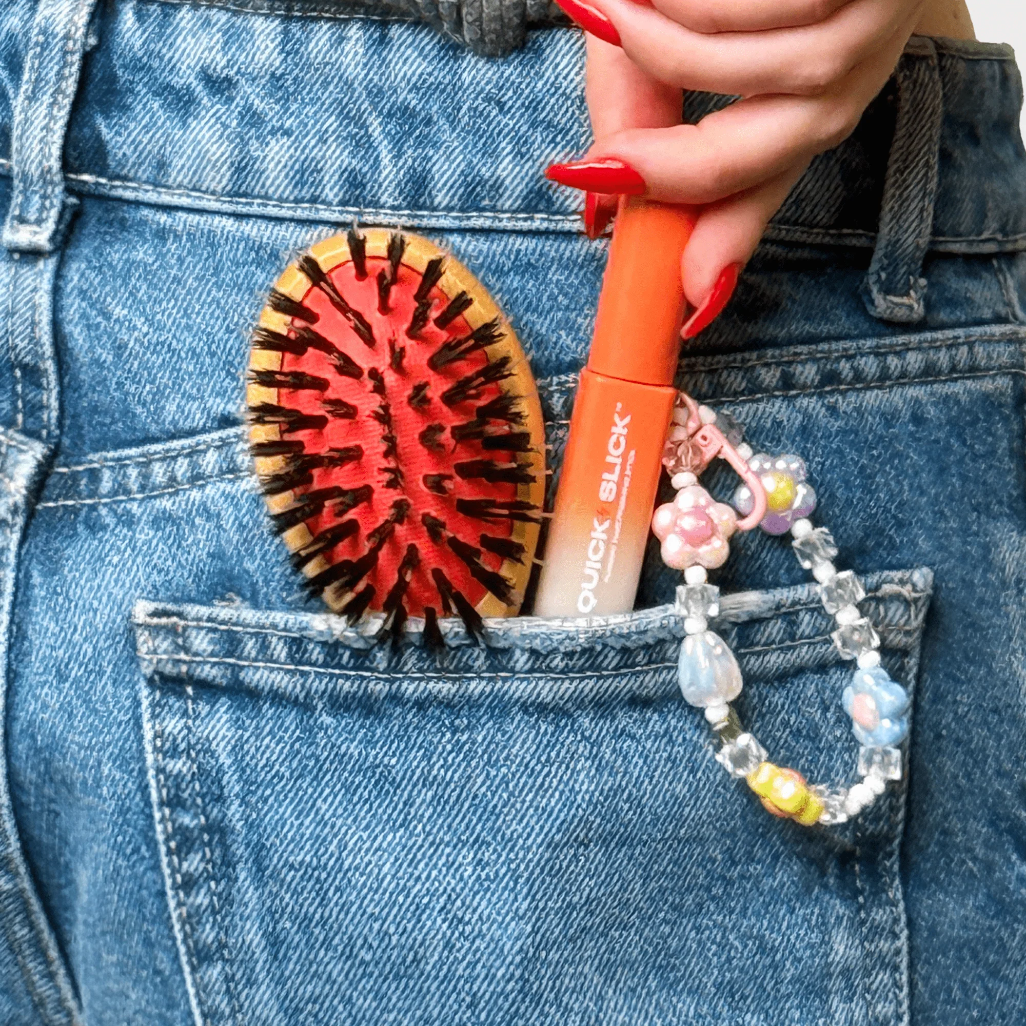 Mini Vegan Mixed Boar Bristle Brush - Image 3